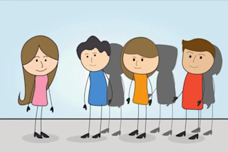 create custom stickman, stick figure 2d animation videos for youtube