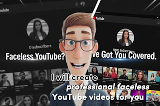 create faceless youtube videos with script voice over and SEO