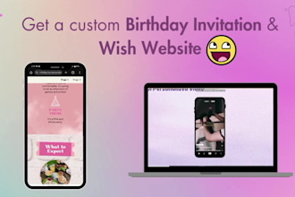 create custom birthday invitation or wish website with rsvp and animations
