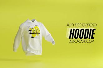create 3d hoodie mockup animation and other clothing mockups