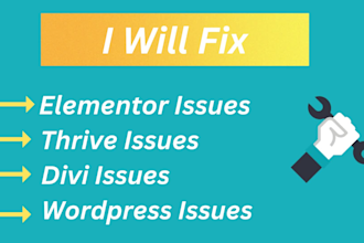 fix wordpress elementor, divi, wpbakery and thrive issues fast