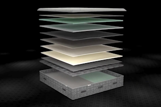 do cgi mattress animation, industrial furniture, mattress assembly video render