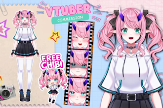 create a live2d vtuber anime model ready for vtube studio
