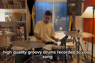 record real vintage and classic acoustic groovy drums