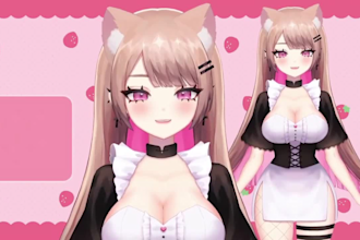create a custom live2d vtuber model anime vtuber furry, pet animal vtuber anime