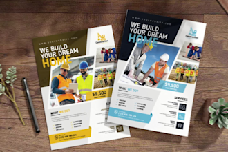 design construction business promotional flyer