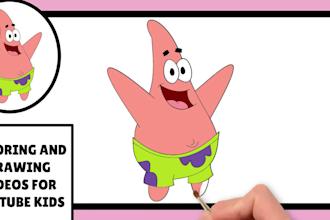 create coloring page drawing video for youtube kids