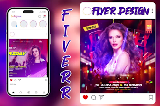 create animated motion flyer for party, club, night party instagram