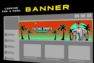design youtube ,discord, gaming , facebook and twitch banner