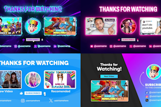 create youtube intro, outro, end screen and lower thirds