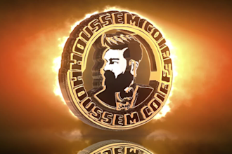 create 3d logo spinning and rotating animation loop