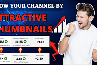 design eye catchy youtube thumbnail