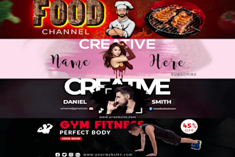 do youtube banner or channel art, facebook cover design