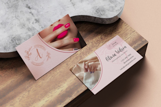 create beautiful feminine business card and beauty logo