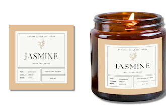 do editable candle label design template in canva