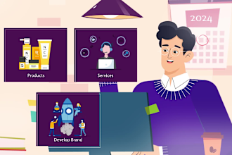 create 2d animated marketing explainer video for business and sales