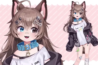 design vtuber model, vtuber rigging, anime live2d, png tuber for vtuber studio