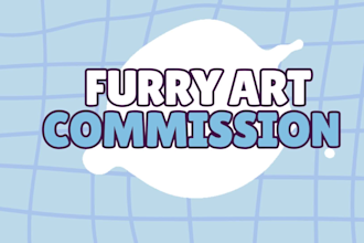 draw your furry art, fursona or anthro character in my anime style