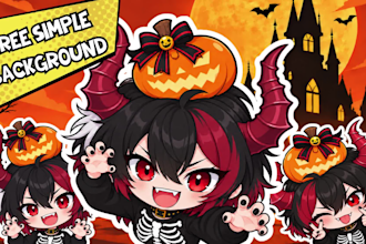 draw chibi cute character design for pfp, emotes, and vtuber