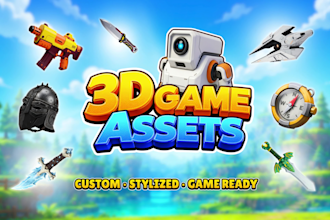 create 3d game model of game assets for video games