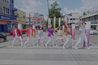 dancing with group using music as you like in 4k