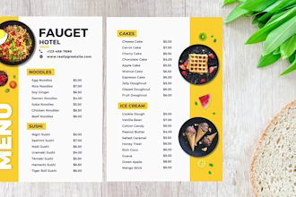 design amazing editable shop salon or food menu in 3 hours
