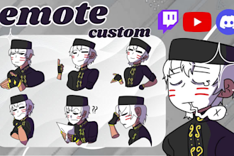 draw twitch discord and youtube emotes for vtuber streamer and community