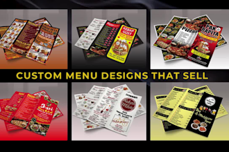 design a professional restaurant menu, bifold or trifold menu card