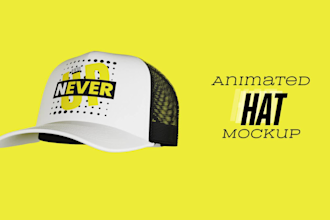 create 3d cap mockup animation and other clothing mockups