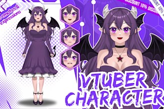 draw high quality anime live2d vtuber model and character design ready to rig