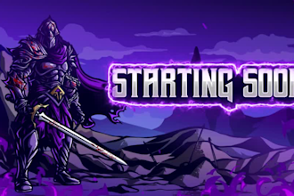 create animated twitch overlay, screens, panel, alert and twitch logo
