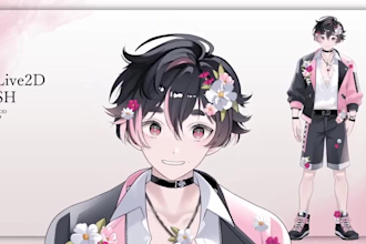 design and rig vtuber model male or female live2d vtuber model in anime style