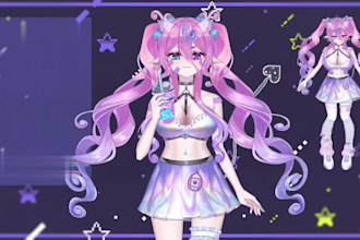 design live2d vtuber model live2d model live2d rig vtuber  model vtuber rig