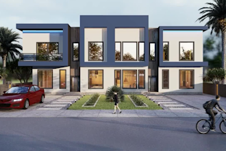 design 3d architectural exterior or house facade with realistic rendering