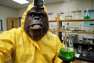 make a funny ai yeti vlog or bigfoot reaction vlog about human behavior