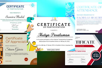 design professional, unique award certificates and custom certificates