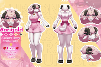 create character sheet or oc reference sheet for your furry or fursona character