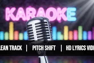create a karaoke track with pitch shift and HD lyric video