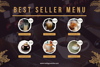 create and re edit menu design, food menu, restaurant menu, price list