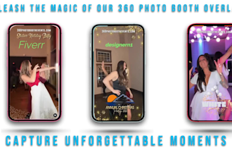 design a 360photobooth overlay birthday wedding brand event