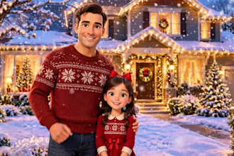 create a stunning ai christmas video animation greeting or intro kids ai