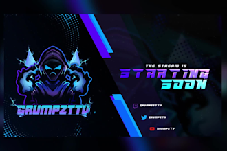 design animated twitch overlay, panles and twitch package