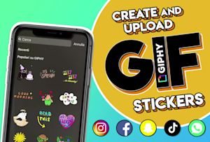 create animated GIF stickers for instagram stories, facebook and giphy