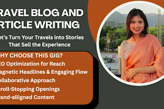 write SEO travel blog posts and articles