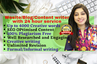 write well researched, engaging 4000 words plagiarism free, SEO articles