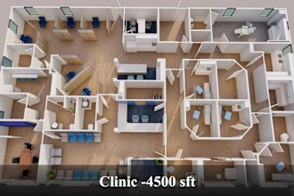 create 3d floor plan for offices and commercial spaces