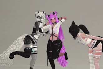 create a custom vrchat avatar, anime vrc character or furry avatar koikatsu