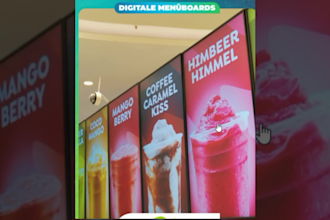 create a digital restaurant video menu for TV display