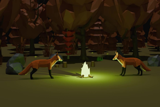 create custom low to mid poly 3d assets with animations