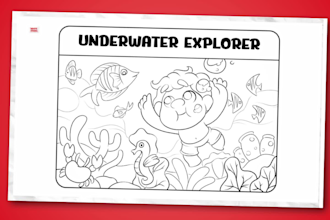 draw kids coloring book and kids activity book for KDP